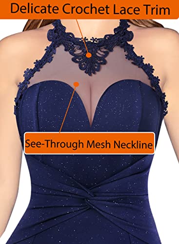 Image of VFSHOW Womens Formal Halter Keyhole Back Prom Gala Maxi Dress Evening Gown