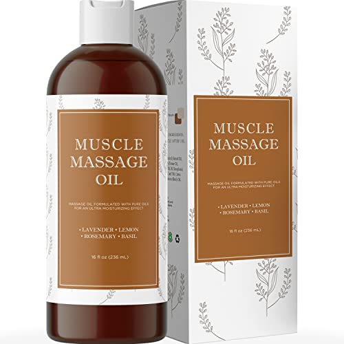 Massage Oil for Sore Muscles and Body Pain Relief â€“ Massage Therapy for Women and Men â€“ Great Deep Tissue Massage for Backâ€“ Anti Aging Moisturizers for Dry Skin â€“ Sweet Almond Jojoba â€“ 16 oz