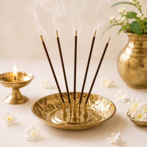 DULI Pure Brass Agarbatti Stand for Pooja | Brass Dhoop Stand Hol...