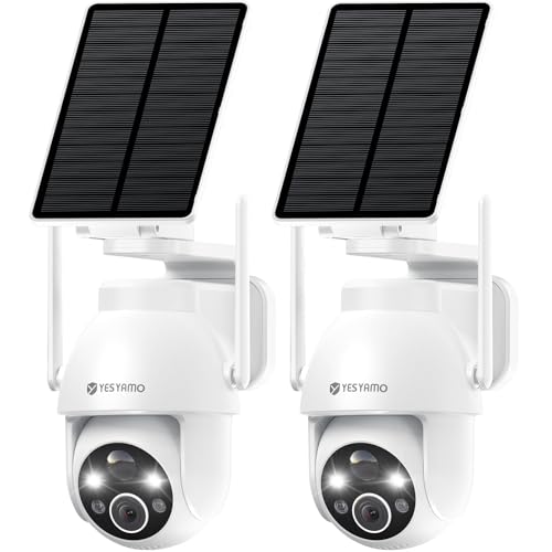 2 Unidades 2 K Camara Vigilancia WiFi Exterior Solar, Cámara Exte...