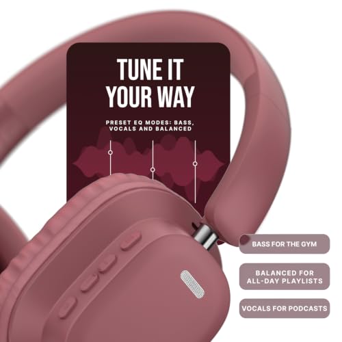 Image of Noise Airwave Max 2 Wireless On-Ear Headphones with 50H Playtime, 40mm Drivers - Deep Bass, 3 Preset EQ Modes, 40m /s Low Latency, Dual Pairing,BT V5.3 (Burgundy)