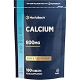 Calcium Tablets 800mg | High Strength Calcium Carbonate Supplement for Men & Women | 180 Vegan Tablets | Horbaach
