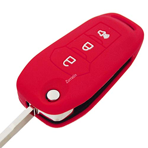 Image of Silicone Key Fob Cover Remote Protector for Ford F150 F250 F350 F450 F550 Raptor Ranger Transit Fusion Bronco EcoSport Escape Explorer Expedition Lightning Maverick XLT (Flip Key)