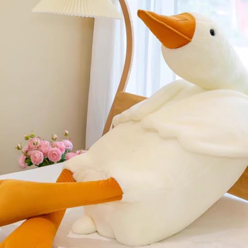 Image of Ryttir Giant Goose Plush - 63 inch Extra Soft Goose Stuffed Animal Hugging Pillow with Rotund Belly,Safety Nursery Decor & Sensory Comfort Toy,Cuddle Companion for Kids(Birthday Gender Neutral Gift)
