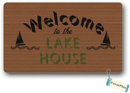 Decorative Doormat Welcome to The Lake House Entrance Outdoor/Indoor Non Slip Decor Floor Door Mat Area Rug for Entrance 15.7x23.6 inch