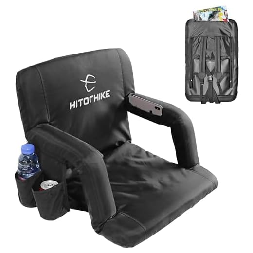 HITORHIKE Stadium Seat for Bleachers or Benches Portable Reclining Stadium Seat Chair with Padded Cushion Chair Back and Armrest Support