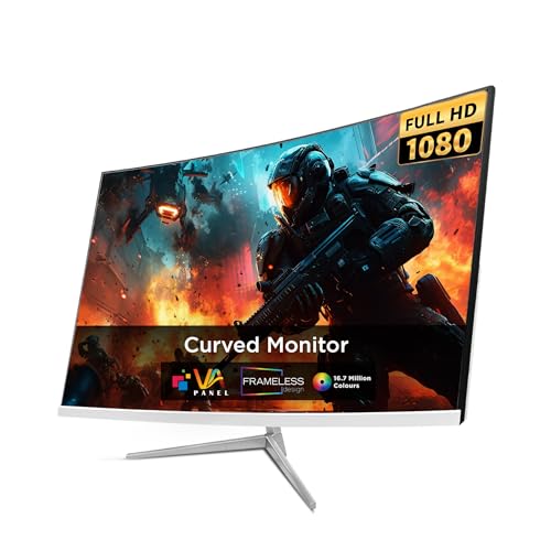 Image of Intex 22 Inch Curved Gaming Monitor | Full HD 1080p | 120Hz Refresh Rate | VA Panel | Frameless Design | Built-in Speakers | HDMI & VGA | Ideal for Gaming & Office