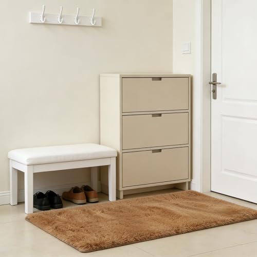 Tapis salon grand format moderne marron confortable antidérapant