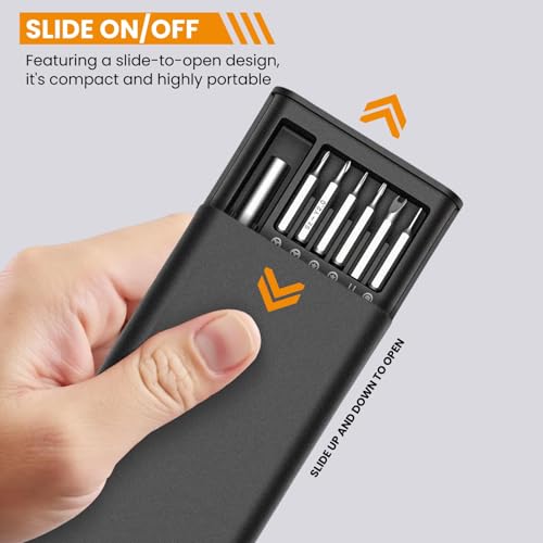 Image of Dyazo 24-in-1 Precision Screwdriver Kit | Professional Hardware Tool Set with Magnetic Handle & Interchangeable Bits | Compact & Portable Case for Electronics, Mobile, PC, Watch & Home Repair (Black)
