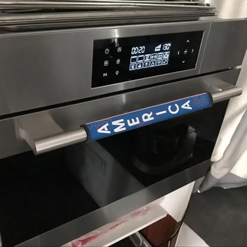 Image of 250 Years of America Refrigerator Door Handle Covers Set of 6 Electric Appliance Handle Covers Anti-Slip Fridge Gloves Heat Proof Microwave Novelty 4th of July Kitchen Decoration