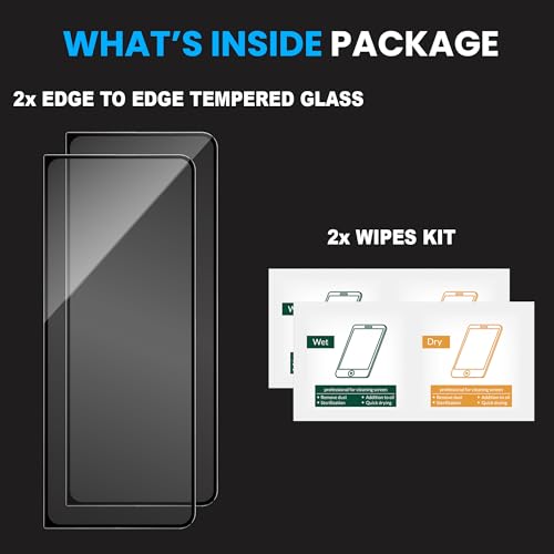 Image of ArmourPro Tempered Glass for Samsung Galaxy Z Fold 5-9H Anti Scratch Screen Protector, Edge to Edge Coverage, HD Clarity, Smooth Touch, Case Friendly | Black, Pack of 2