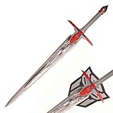 Sword Valley Optimus Prime Sword Replica with Display Hanging Board - 124cm/48.82' Total Length, Stainless Steel Blade, Blade Carving Rune Symbols - Cosplay Prop Sword of Judgement
