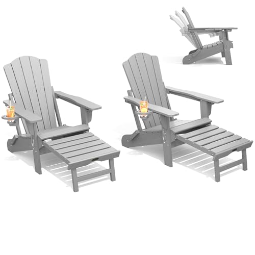 THOEOE Adjustable Adirondack Chair Set with Ottoman