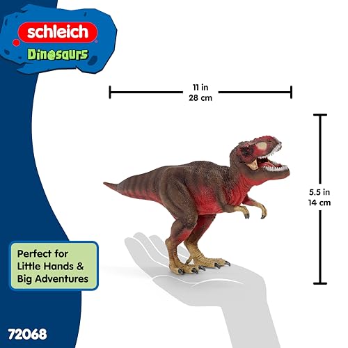 Image of Schleich Dinosaurs - Red Tyrannosaurus Rex Dino Figurine - Kids 4+ | 72068