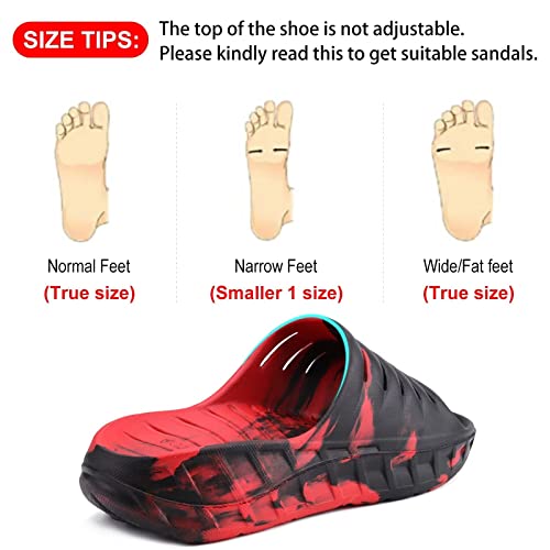 Image of GPOS Mens Sport Recovery Sandals Plantar Fasciitis Thick Cushion Slides Sandals Lightweight Comfort Orthotic Slippers