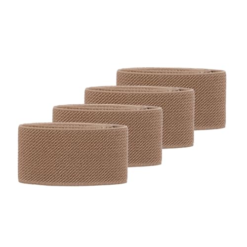 ベルトループ ベルトキーパー マジック式 4個セット タクティカルベルト固定/サスペンダー留め具としても活用 伸縮ゴム製 装着簡単ずれ防止 ベルト幅5~5.8cm対応 (ライトブラウン)