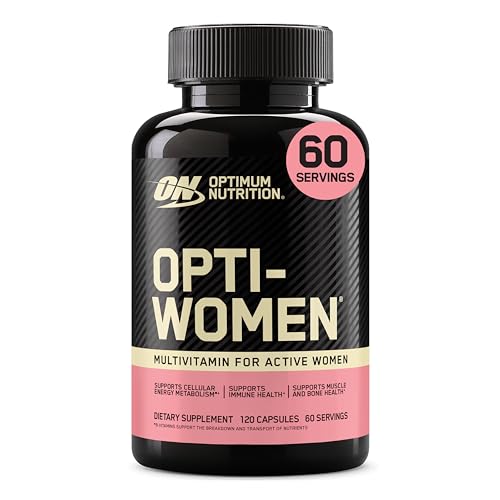 Optimum Nutrition Opti-Women, Vitamin C, Zinc and Vitamin D for Immune Support Womens Daily Multivitamin Supplement with Iron, Capsules, 120 Count