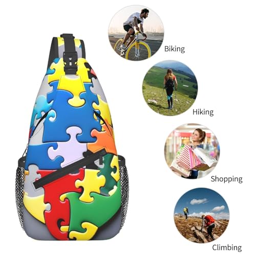 Mochila Cruzada con Diseño Puzzle para Conciencia de Autismo miniatura 6