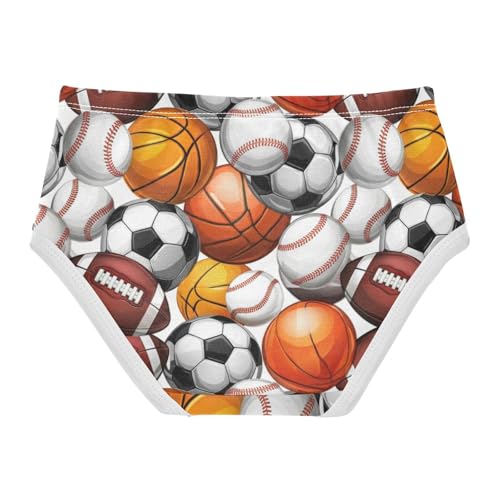 Joisal Durable Toddler Girls Underwear 2t Cotton Cute Panties Girl Cartoon Sports Balls Basketballs Underpants Briefs2