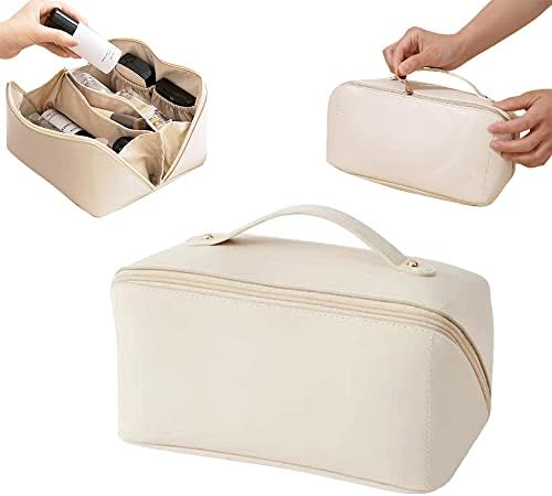 GEOBY Large Capacity Travel Cosmetic Bag, Makeup Bag Travel Cosmetic Bag, Travel Cosmetic Bags for Women, Cosmetic Travel Bags for Women, Travel Cosmetic Bags for Toiletries (White) 1 GEOBY Large Capacity Travel Cosmetic Bag, Makeup Bag Travel Cosmetic Bag, Travel Cosmetic Bags for Women, Cosmetic Travel Bags for Women, Travel Cosmetic Bags for Toiletries (White)