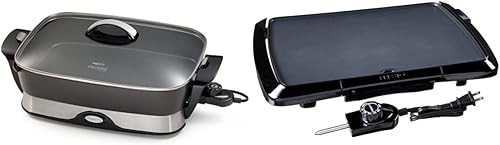 Presto 06857 - Sartén eléctrica plegable de 16 pulgadas color negro y plancha eléctrica Cool Touch 07047