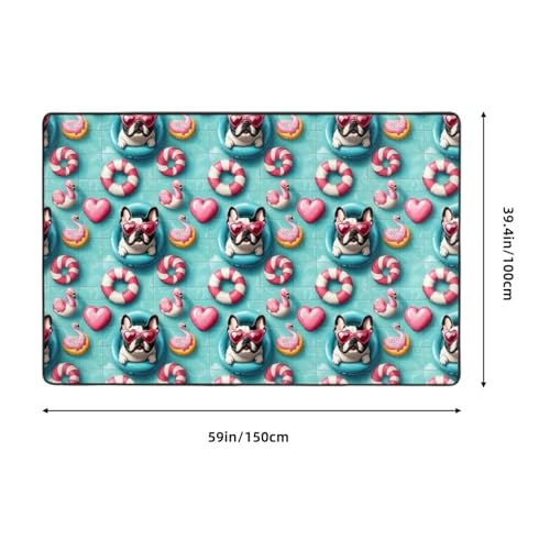 Tapis antidérapant lavable bouledogue français pour salon et chambre - 3