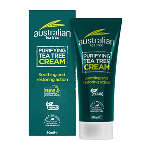 Australian Tea Tree Cream Purifying Natural Vegan Cruelty Free Paraben and SLS Free Soothing 50 ml