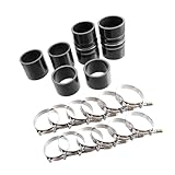 RATCHROLL 1 Set 7.3L Intercooler Hose Boots Kit for Ford F250 F350 Super Duty 7.3L 1999 2000 2001 2002 2003 with T Bolt Clamp Black Replacement Car Parts