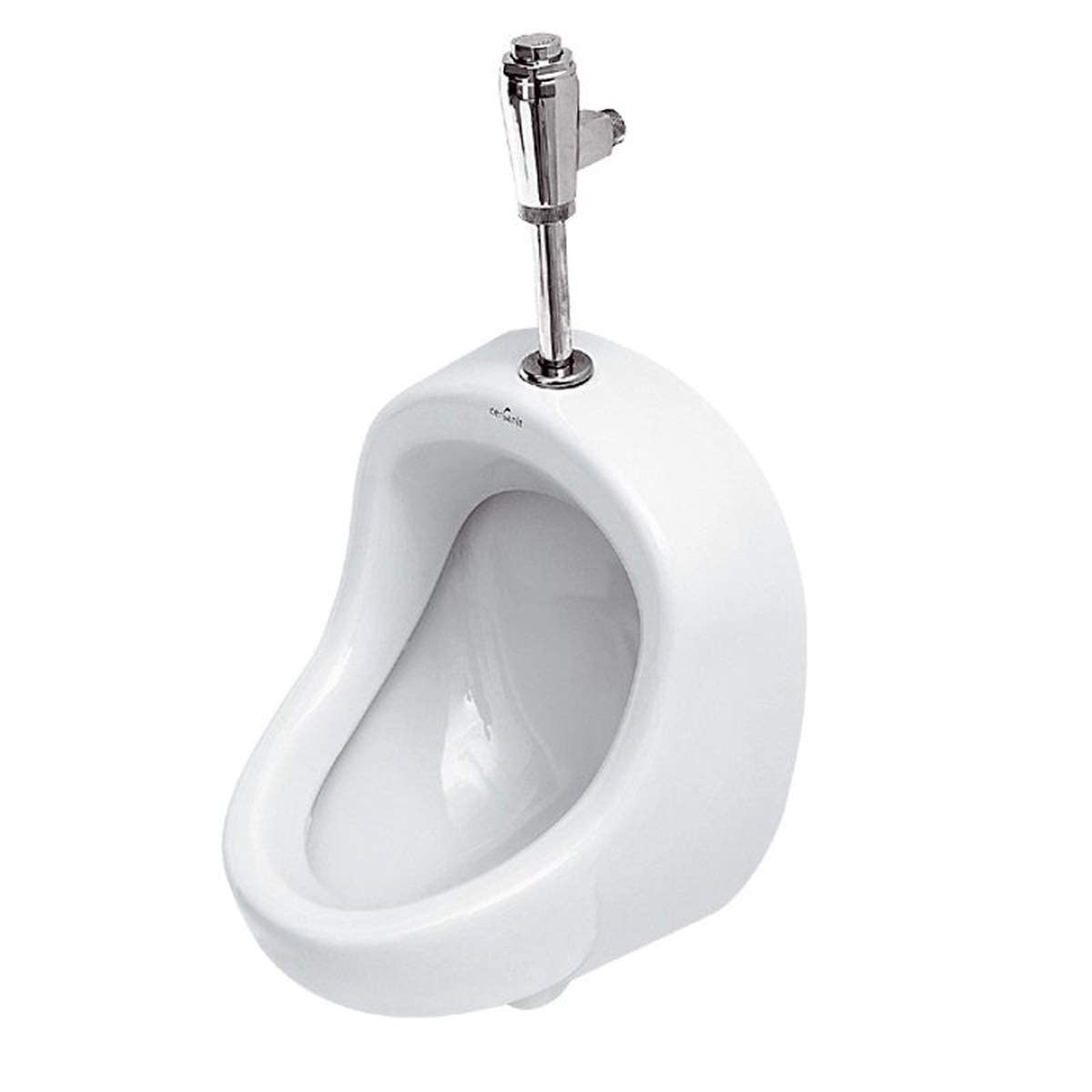 VBChome Urinal PRÄSIDENT – Wandhängendes Keramik-Pissoir Mit Spülventil & Siphon, Modern, Platzsparend, Für Bad & WC