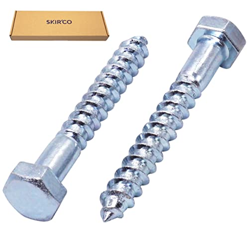 SKIR'CO (35 pcs) DIN 571 Zinc Plated Steel Hexagon Head Wood Screws M8 x 60 mm, Coach Screws, Hex Screw, Lag Bolts - Image 2
