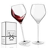 Handmade All-Purpose Wine Glasses Set of 2 - Gift Box - 22 Ounce - Premium Crystal Wine Glass with Long Stem for Red or White Wine