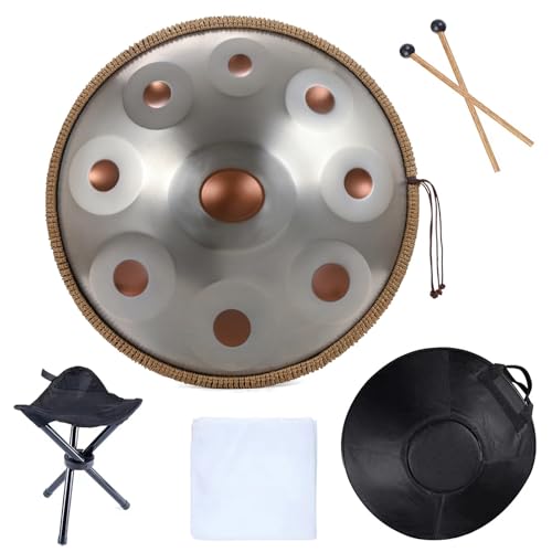Tambor de acero Handpan 9 Notas D menor 22 pulgadas miniatura 2