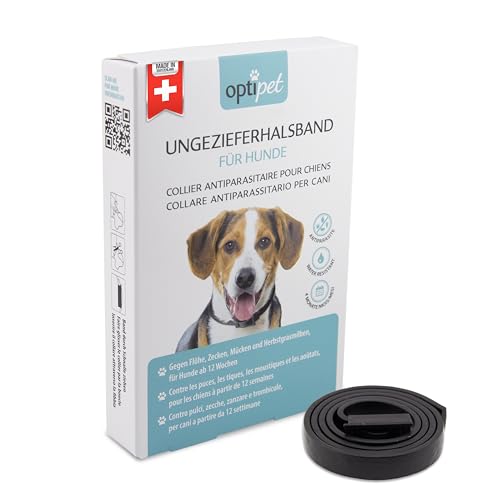 OptiPet 1x Ungeziefer Flohhalsband für Hunde, 4 Monate Schutz, für Hunde ab 12 Wochen gegen Flöhe, Zecken,Mücken, Milben
