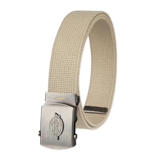 Dickies Fabric Web Plaque Logo Buckle Belt-One Cut Fits Up to Size 42
