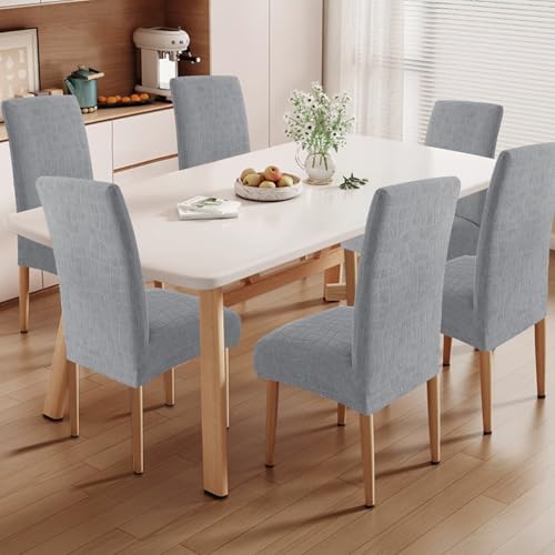 Ystyle Stretch Stuhlhussen 4er Set, Stuhlbezug Elastischer, Hellgrau – Ansicht 2