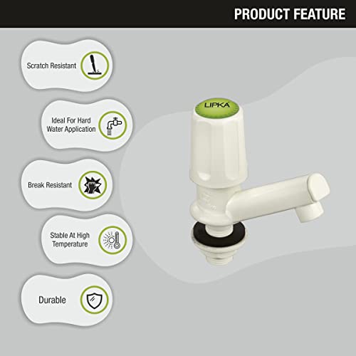Image of LIPKA Pack of 2 Royal Pillar Cock Faucet | PTMT | Ivory Color | Brushed