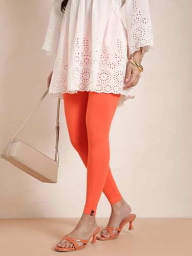 Image of TWIN BIRDS Super Stretchable Cotton Elasthane Fabric Ankle Length Leggings for Women