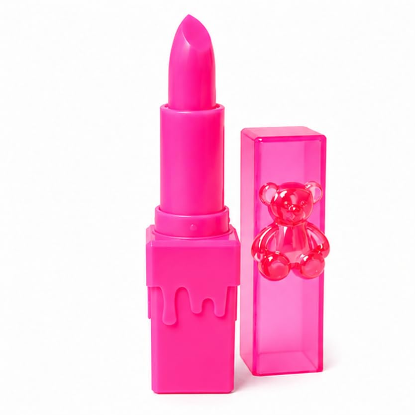 Color Changing Waterproof Lip Balm with Teddy Bear Cap | Moisturizing Lip Care | Long Lasting Pink Tint | Hydrating Lip Balm for Girls & Women | Cute Beauty Gift-image-19
