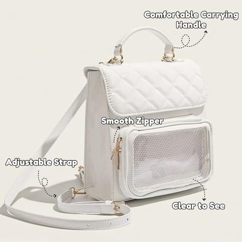 Cute Ita Bag Small Quilted Backpack Multi-Purpose Messenger Shoulder Tote Purse Kawaii Anime Pin Display Bag for Cosplay4