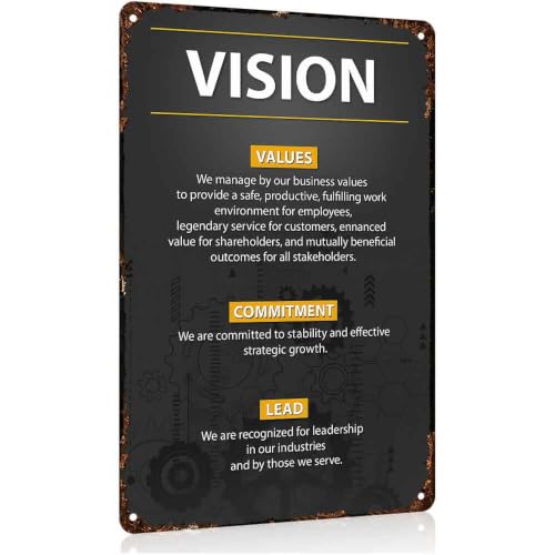 Business Vision Statement Motivational Aluminum Metal Sign 8 x 12 Inch
