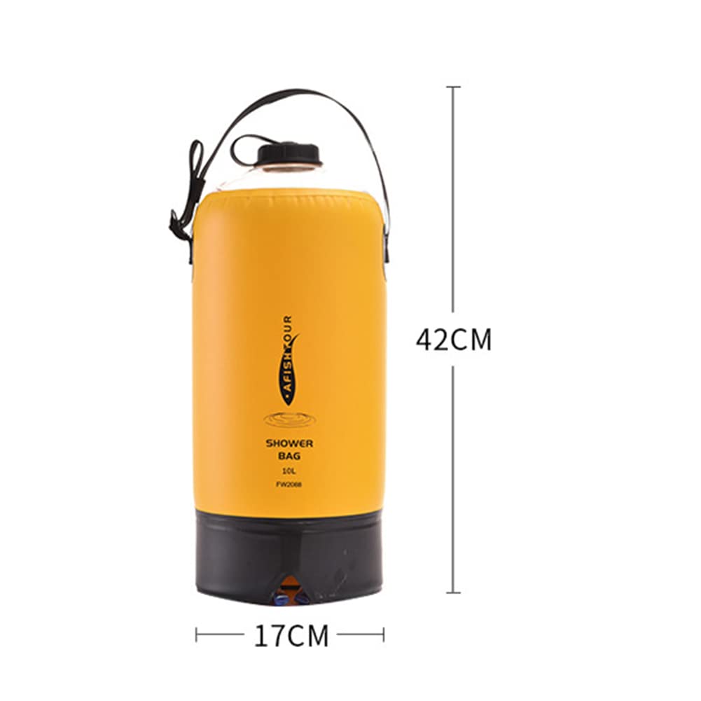 Solar Dusche Tasche, 10L Campingdusche Solardusche Gartendusche mit Pumpe und Handbrause, Camping Duschsack, Tragbare Solar Heizung Camping Dusche Tasche Set für Camping Wandern Strand Garten