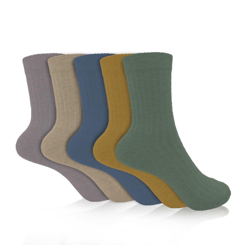 Mens Dress Socks - Comfort Cotton Crew Socks for Men (10 Pack)