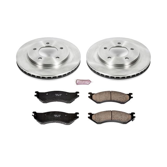 Image of PowerStop Front Brake Kit for Ford Expedition 1997-02 | Lincoln Navigator 1998-02 - Z17 Ceramic Brake Pads & Disc Rotors Replacement, KOE1869