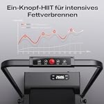 Walking Pad mit 9% Steigung, Laufband Klappbar mit Sicherheitsgriff, One-Touch-HIIT-Modus, Gehen, Joggen oder Laufen fürs Homeoffice, Kein Zusammenbau erforderlich, Fernbedienung & LED-Anzeige – Bild 2