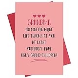 Decolove Grandma Card, Cheeky Birthday Card for Grandmother, Funny Greeting Card for Grandma