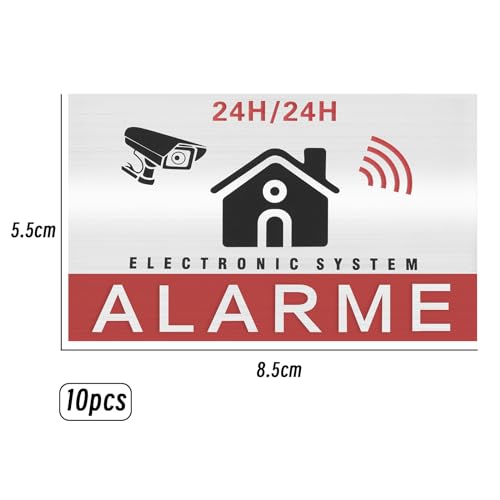 Create idea 10pcs 24-Hour Electronic Monitoring Warning Sticker Video ...