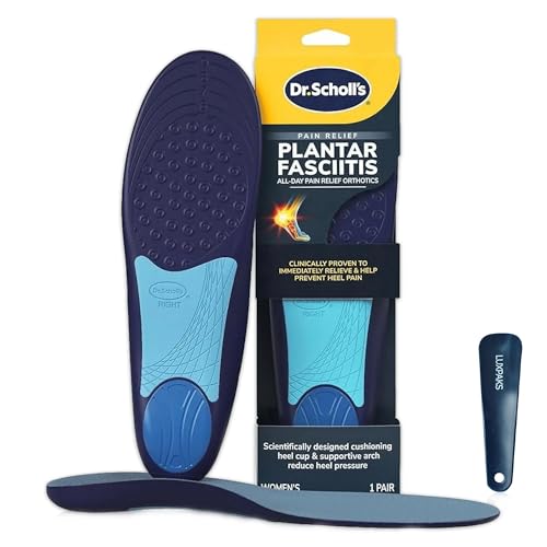 LUXPAKS Shoehorn Bundled with DR. Schol Plantar Fasciitis Pan Relief Orthotic Insoles for Women – Arch Support for Heel Spurs & Foot Pan Relief