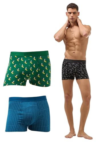 Image of Bummer Men's Premium Cotton Underwear | Fine Combed Cotton with Elastane for Stretch | Ultra Breathable Innerwear | Soft Fabric & No-Roll Waistband | Printed Trunks & Inner Combo for Men