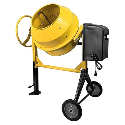 HIGOSPRO Portable 4.2 Cu Ft Concrete Cement Mixer, 3/5 Hp Electric Mixer Machine with Wheel & 120L Freestanding Barrow Machine, Portable Cement Mixing Machine for Stucco, Mortar Seeds