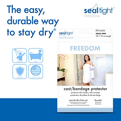 Brownmed - Seal-Tight Freedom Universal Cast & Bandage Protector - Adult Arm Cast Protector for Shower & Swimming - Reusable, Waterproof Cast Shower Cover - Adult Arm